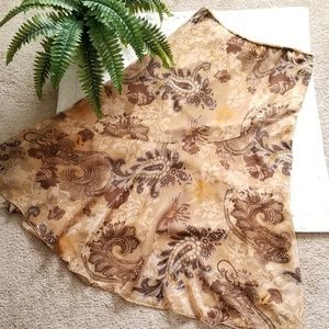 Metro Wear Paisley A-Line Flowy Skirt